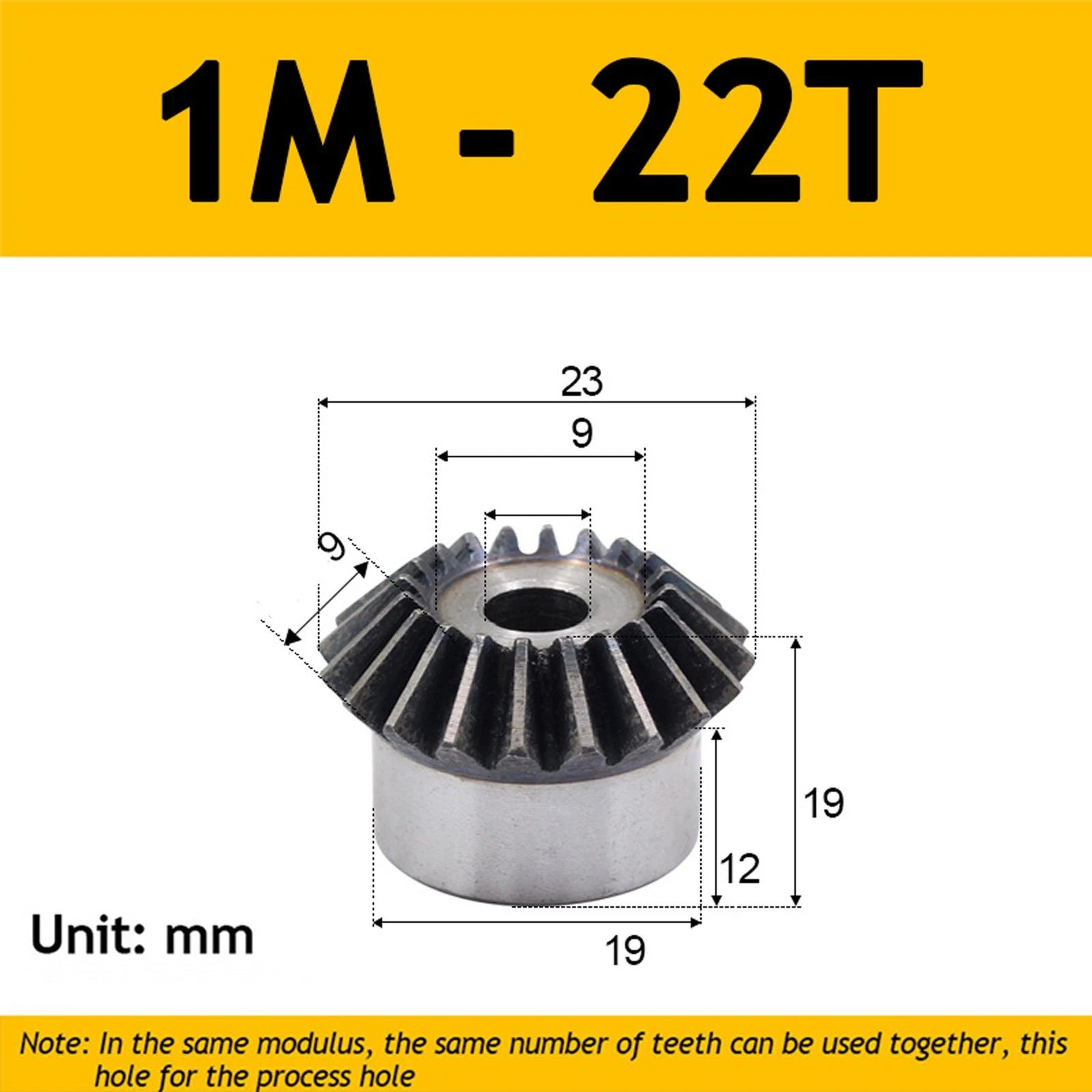 1 Module Steel Umbrella Tooth Bevel Gear Helical Motor Gear 15-40 Tooth