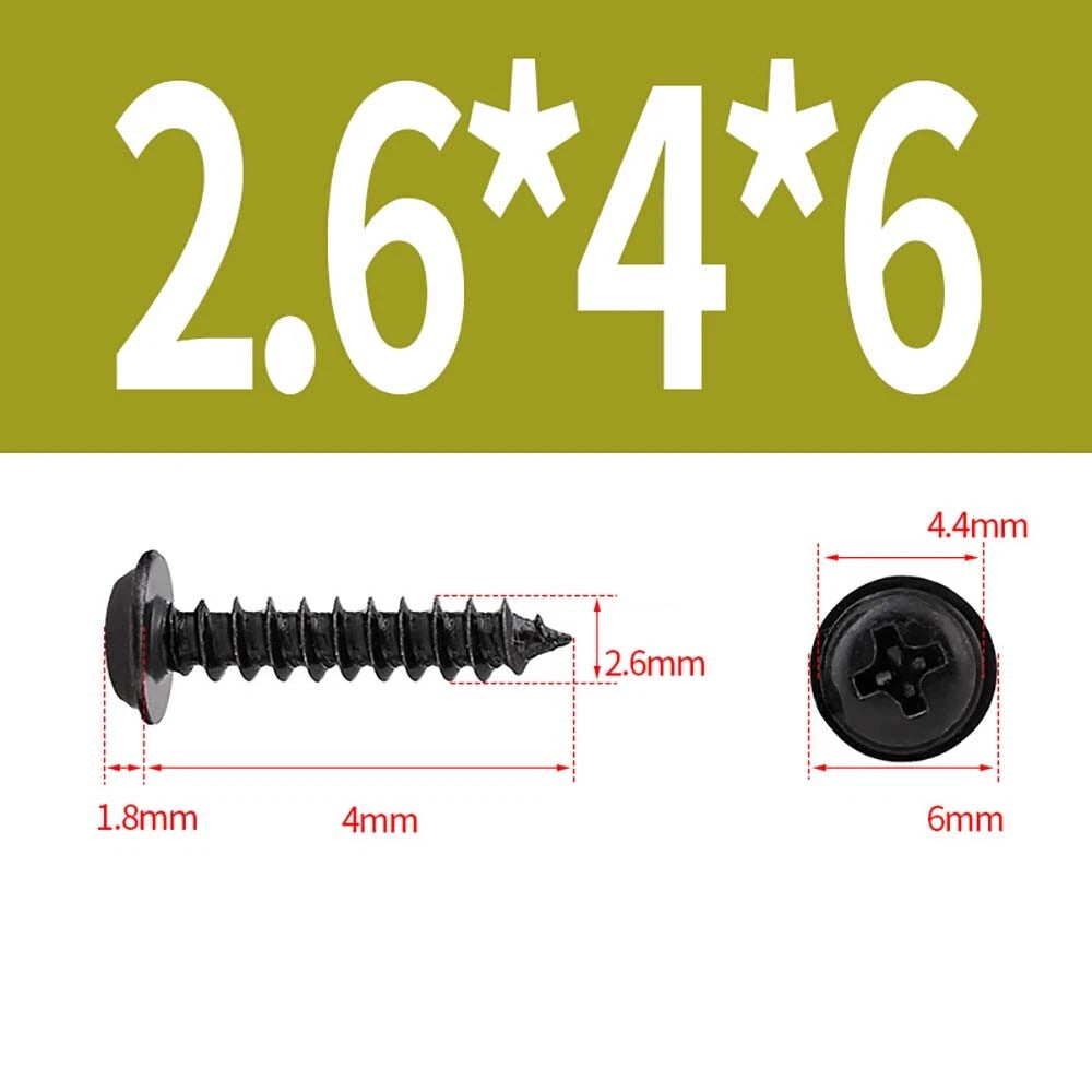 Black Phillips Flanged Head Self Tapping Screws – M1.2–M5 Carbon Steel