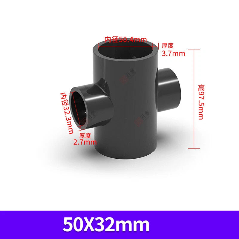 PVC UPVC 4-Way Water Supply Pipe Fittings Adapter Connector Joint ID 20mm-110mm