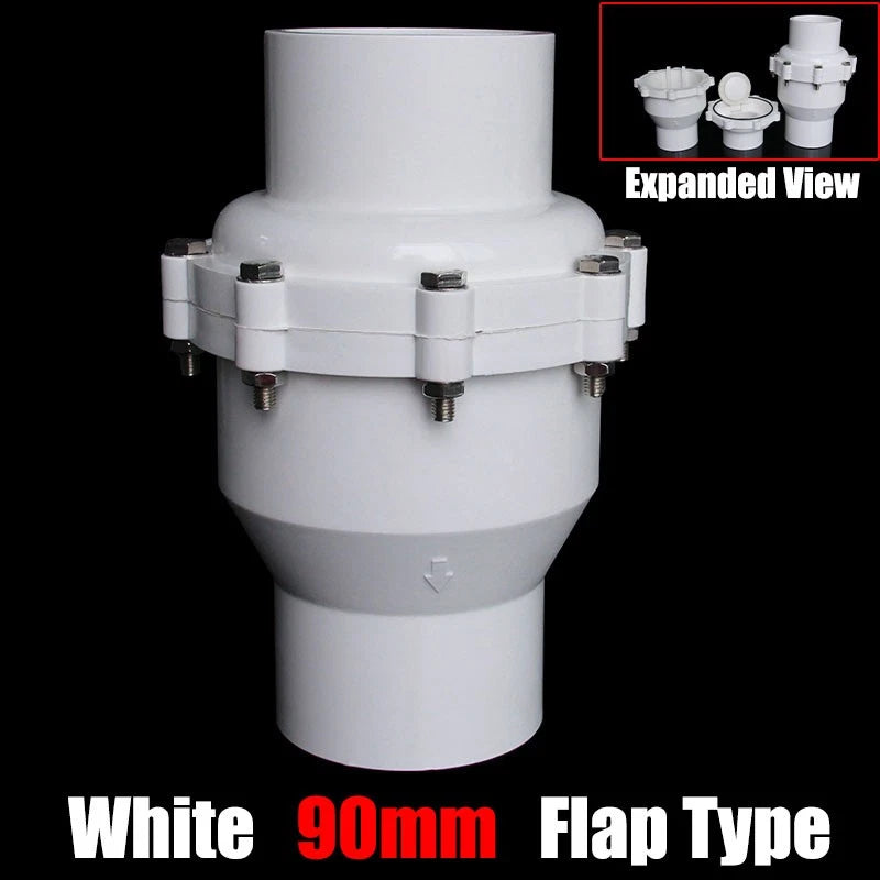PVC One-way Spring Piston Flap Check Valve Pipe Fittings Ø 32 40 50 63 75 90mm