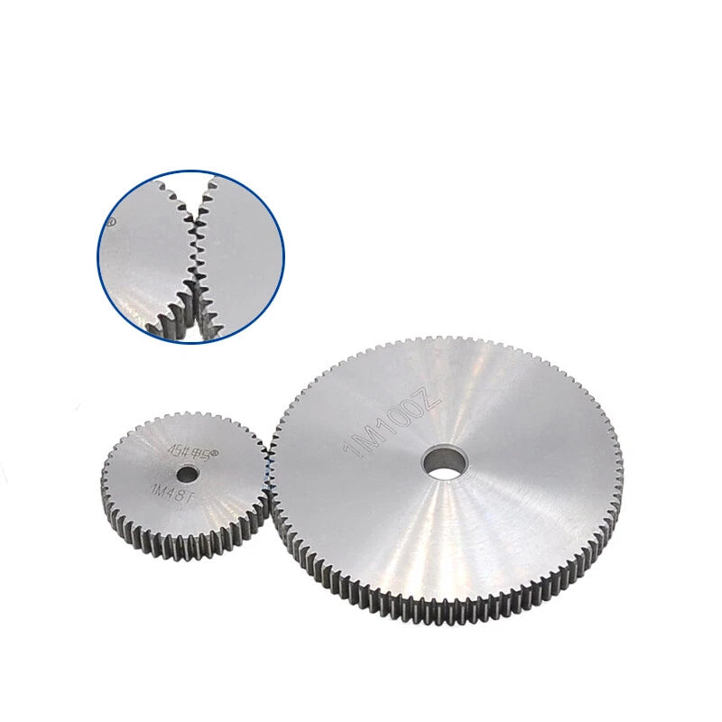 Spur Gear 1/1.5/2/2.5/3/4/5 Mod 12T - 150T Flat Gear 45 Steel Transmission Gears