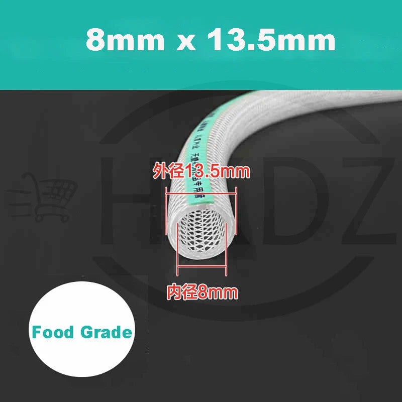 Clear Flexible PVC Hose — Fibre Reinforced Braided, Food Grade Water Oil Tube