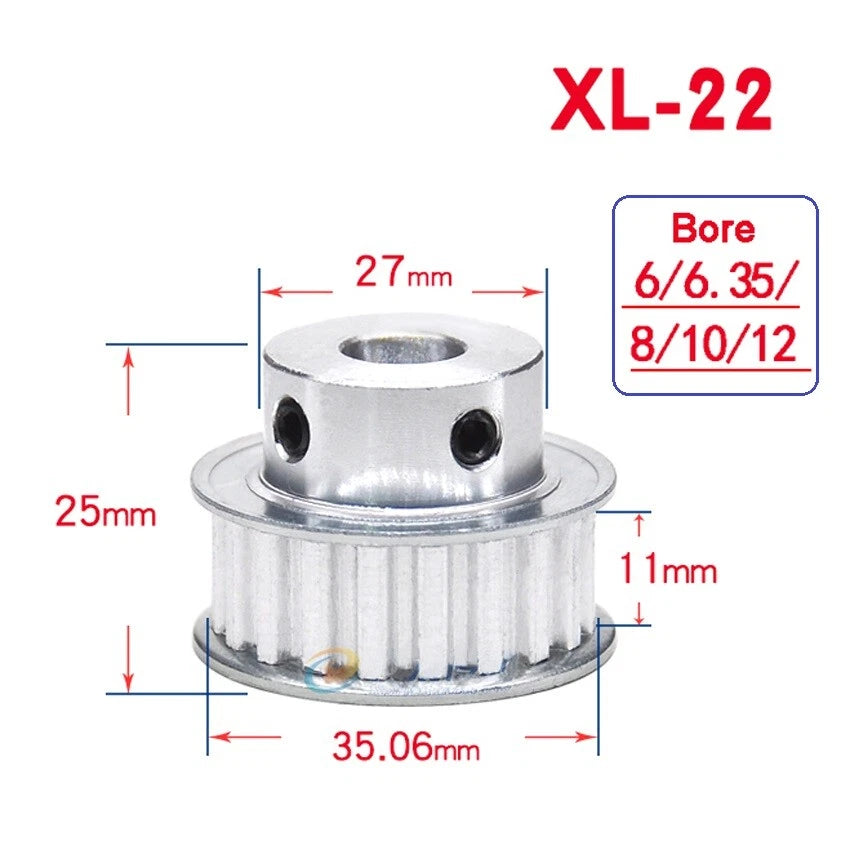XL10T-35T Timing Belt Pulley With Step,Pitch 5.08mm Teeth Width 10/15mm Aluminum