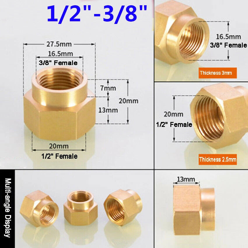 Female Thread Brass Coupling Adapter — Straight & Reducer Pipe Fittings