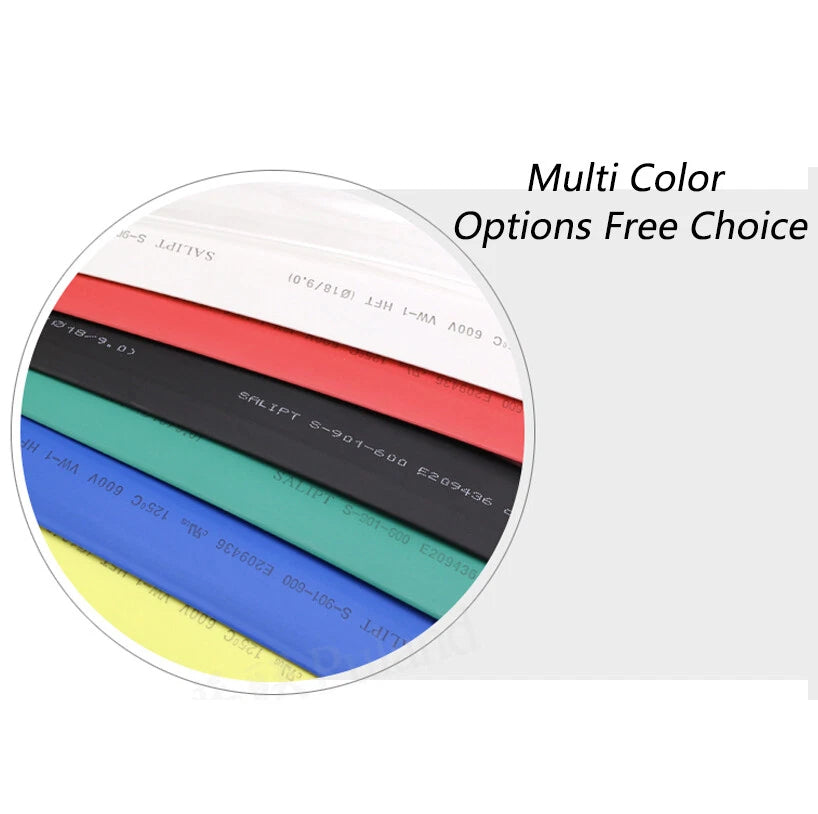 Heat Shrink Tubing 2:1 Ratio — 0.6mm to 210mm, Multiple Colors & Lengths