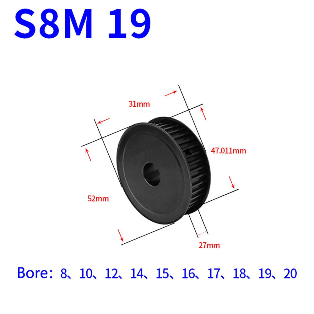 STS S8M 10T-40T Timing Belt Pulleys Pitch 8mm Teeth Width 27mm AF-type 45# Steel