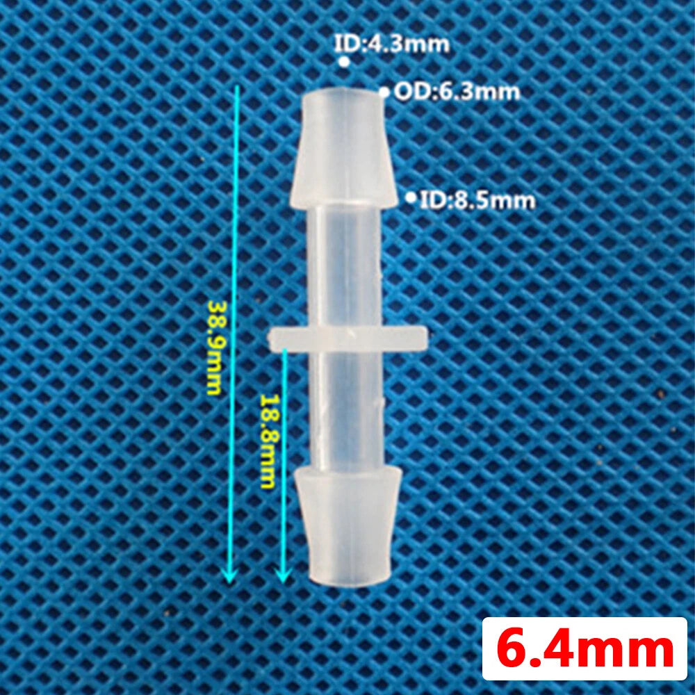 Plastic Barbed Straight Hose Connector — 1.6mm to 25mm Tubing Joiner Coupling
