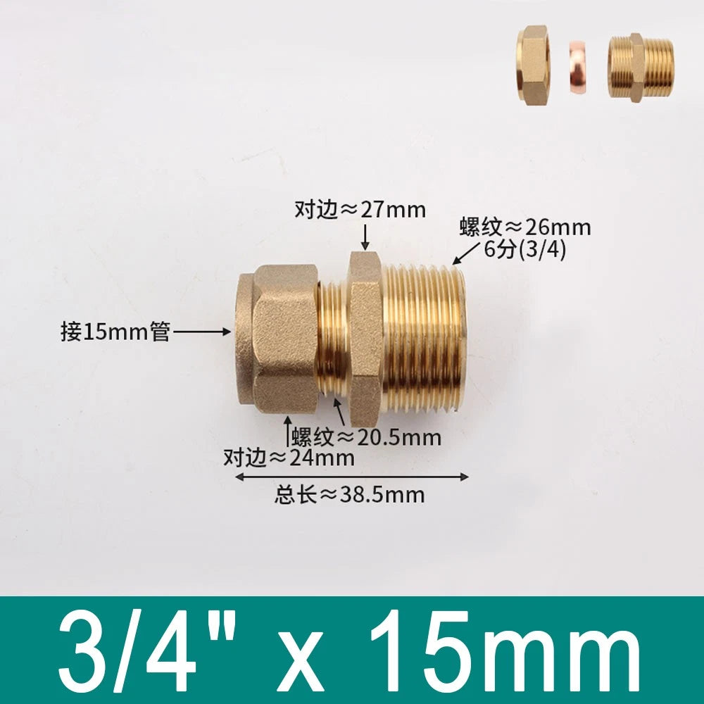 Brass Compression Ferrule Fittings with Male Thread for Copper Tube