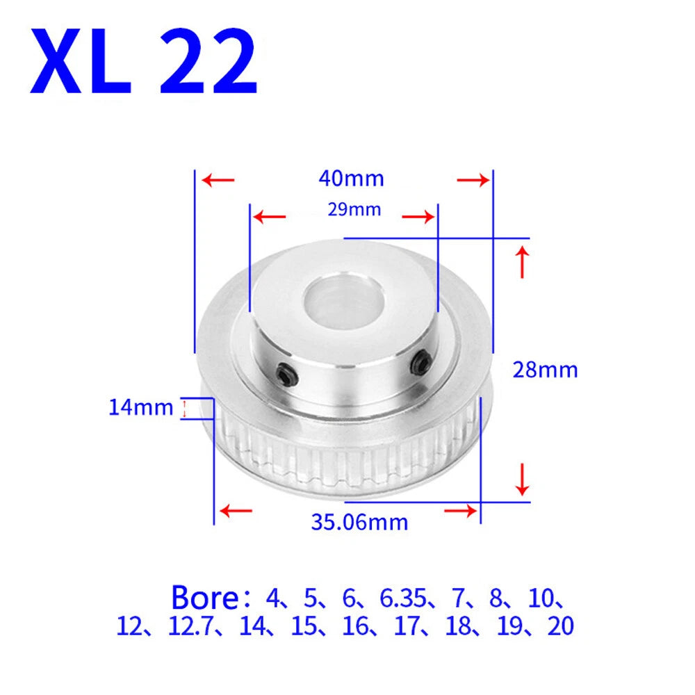XL 10-40Teeth Timing Belt Pulley Pitch 5.08mm With Step Drive Pulleys Width 14mm