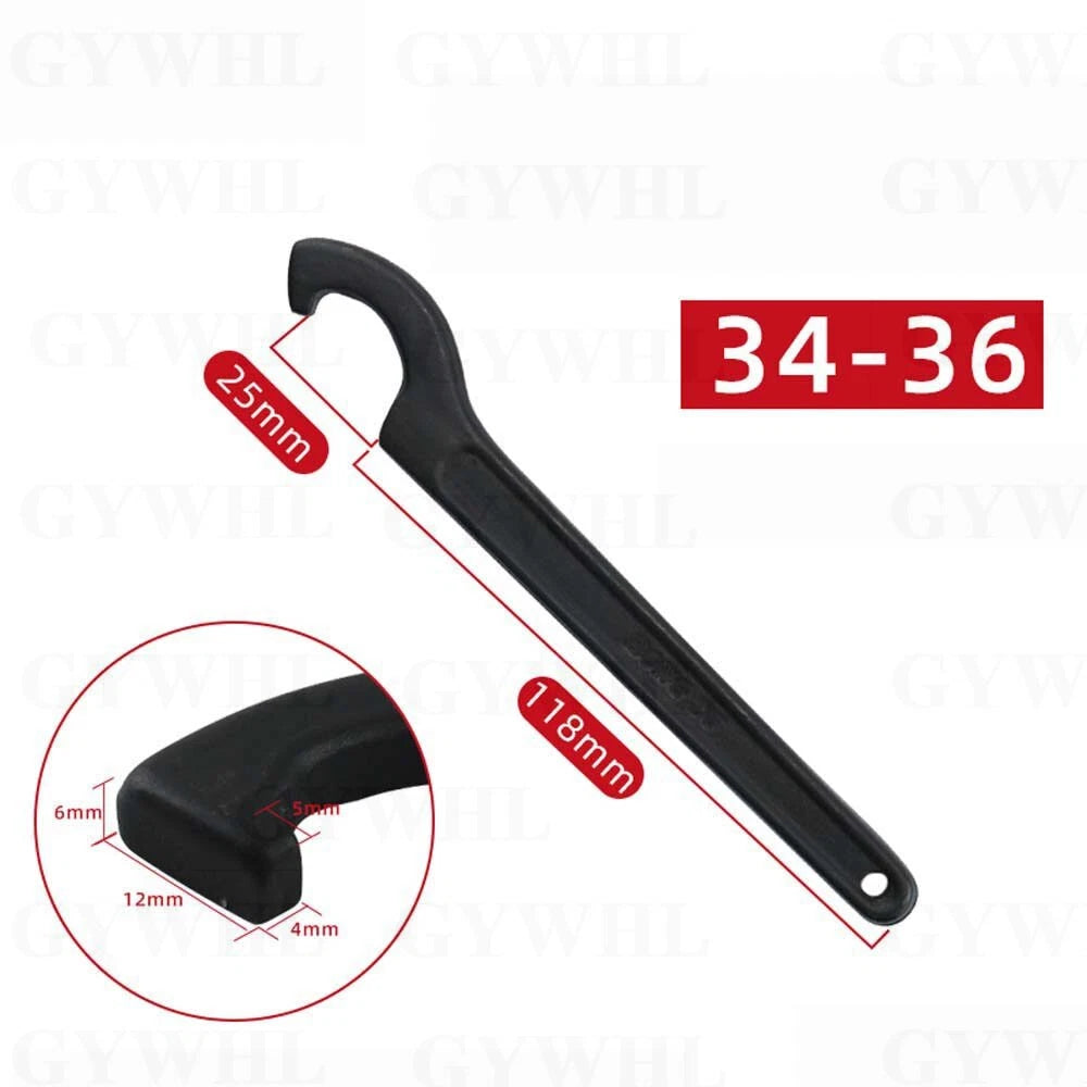 Carbon Steel Crescent Hook Head Round Nut Spanner C Shape Wrench Tool Hand Tool