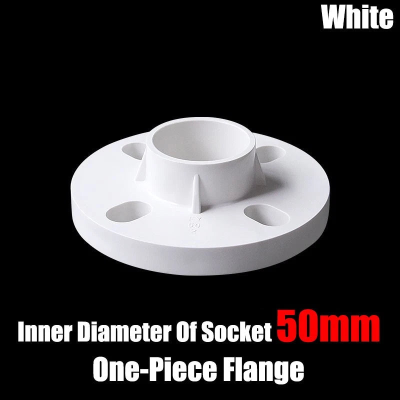 PVC Adhesive Floor Flange 20 25 32 40 50 63 75 90 110-200mm Pipe Fittings White