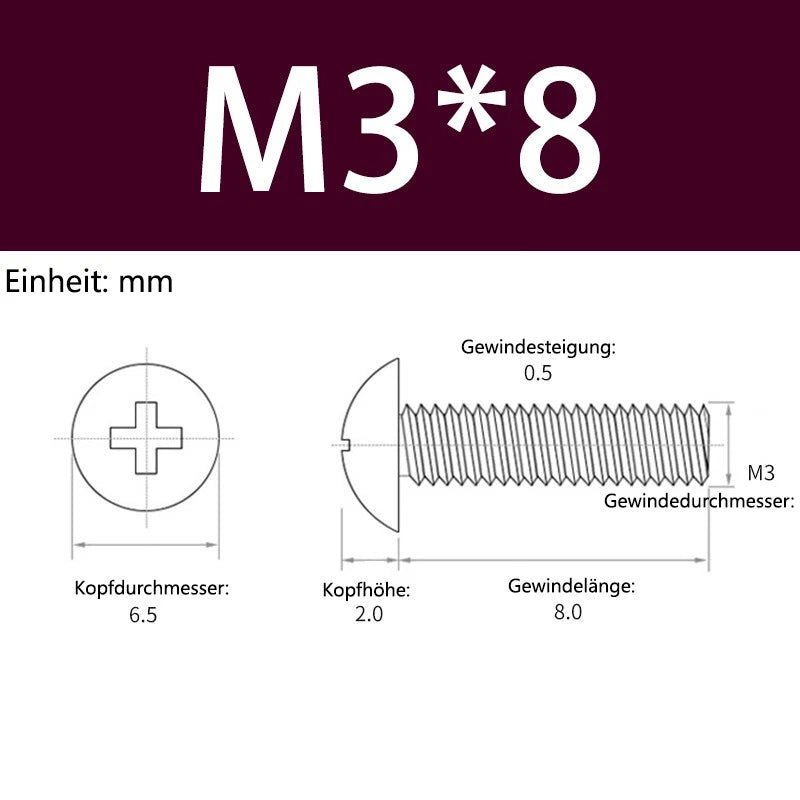 M3 M4 M5 Aluminum Phillips Truss Head Screws DIN 7983 – Metric Machine Bolts - HomeDIYer