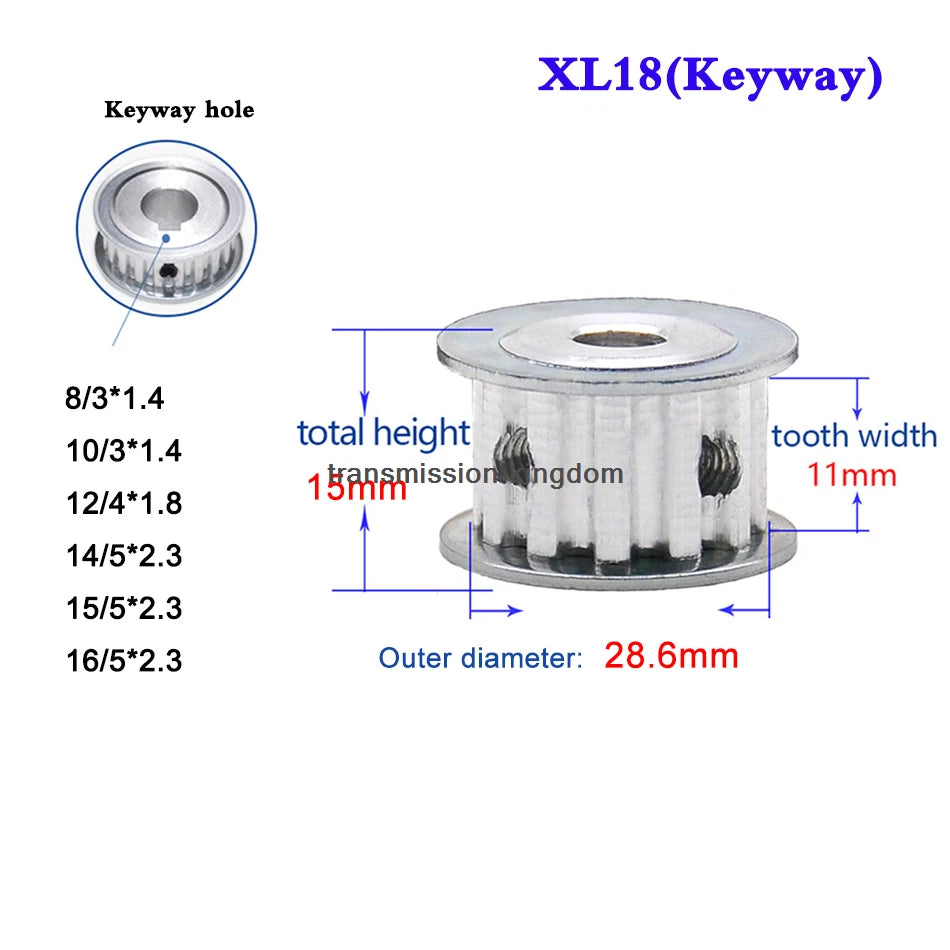 XL 10T-40T Synchronous Wheel Width 11mm Timing Belt Pulley Bore 4-20mm