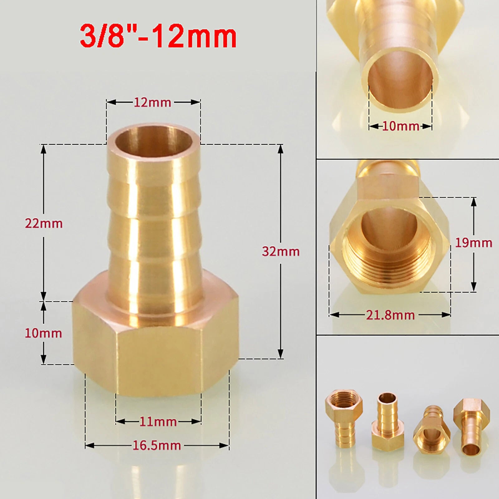 Brass Female BSP Blanking Cap Stop End Pipe Fittings — 1/8" to 1" Hex & Octagonal