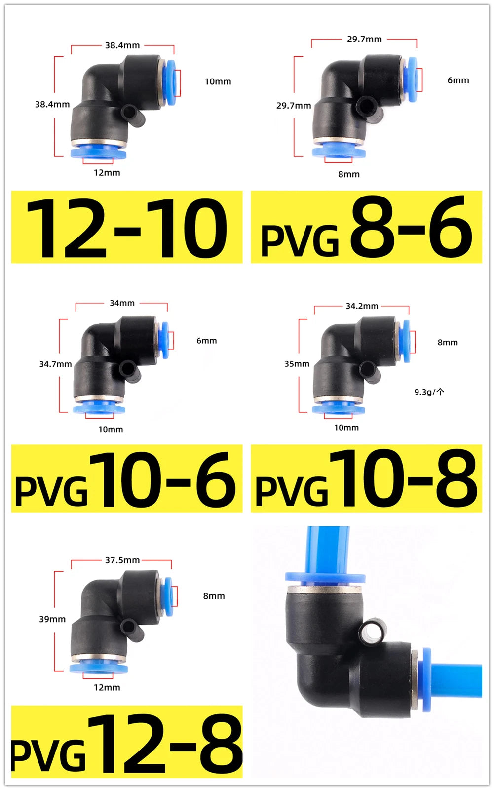 Pneumatic Push-In Fittings | Air & Water Hose Quick-Release Tube Connectors