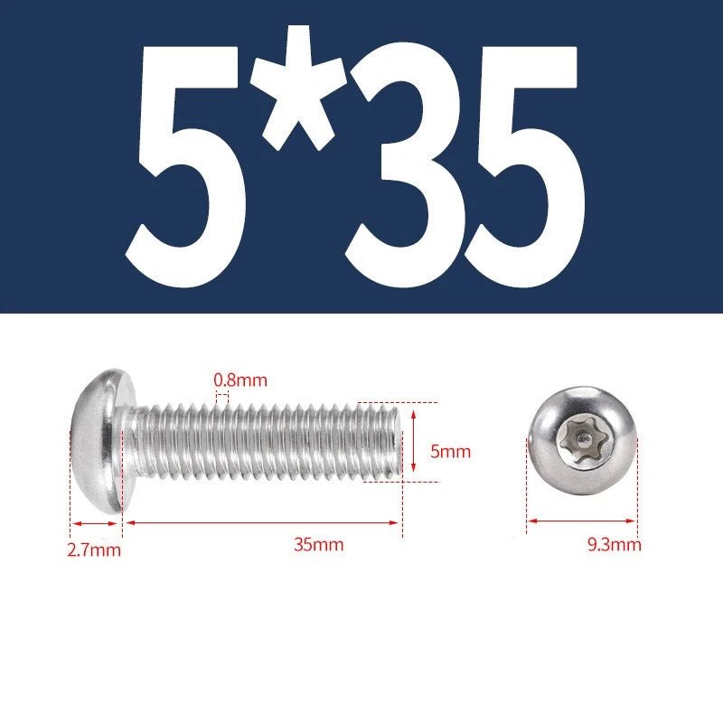 M5 M6 A2 Stainless Pan Head Torx Pin Security Machine Screws | Anti - Vandal Bolts - HomeDIYer