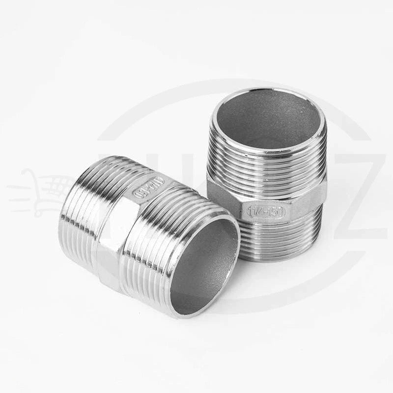 BSP Male to Male Stainless Steel Hexagon Nipple Pipe Fittings | 201 / 304 / 316 | 1/8" to 4"