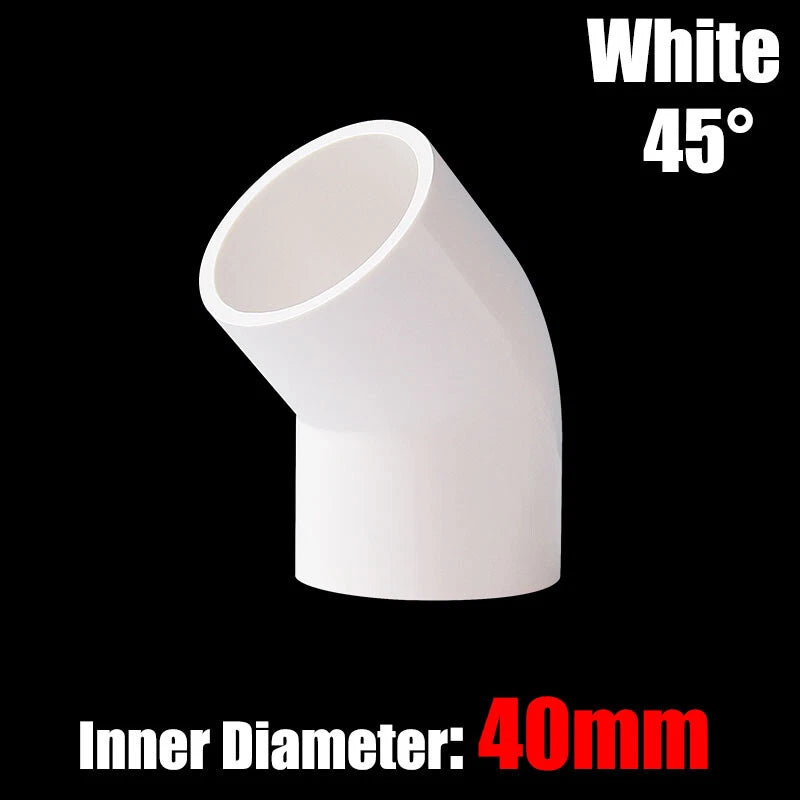 PVC Water Supply Pipe Fittings 45° Elbow Connector 20mm to 160mm White Blue Grey