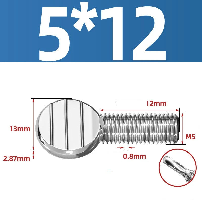 M4–M10 & 1/4"-5/16" Spade-Head Thumb Screws – A2 304 Stainless Steel, Tool-less Hand Grip