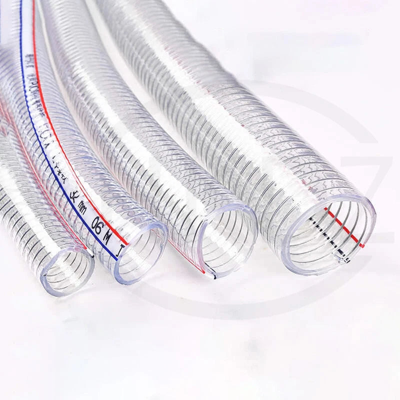 Wire Reinforced Clear PVC Hose Pipe — Heavy Duty, Flexible, Water Air Fuel