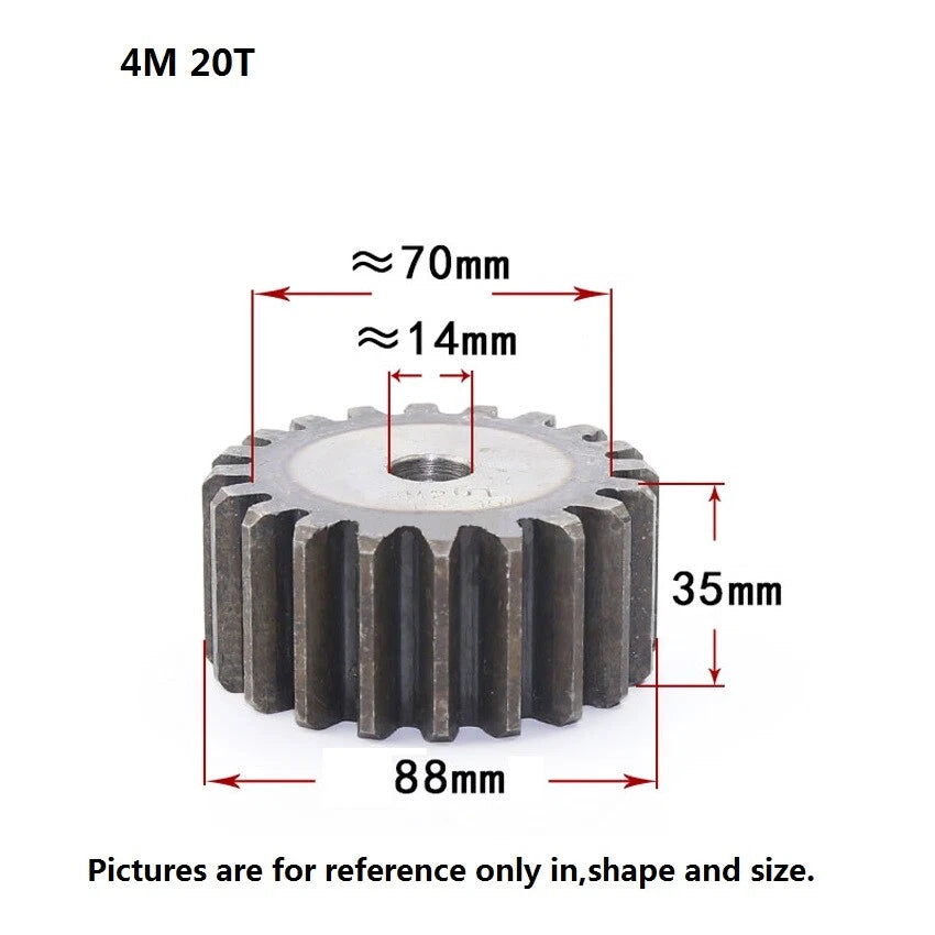 45# Steel 4Mod 10T-80T Spur Gears Thickness 35mm Motor Pinion Transmission Gear