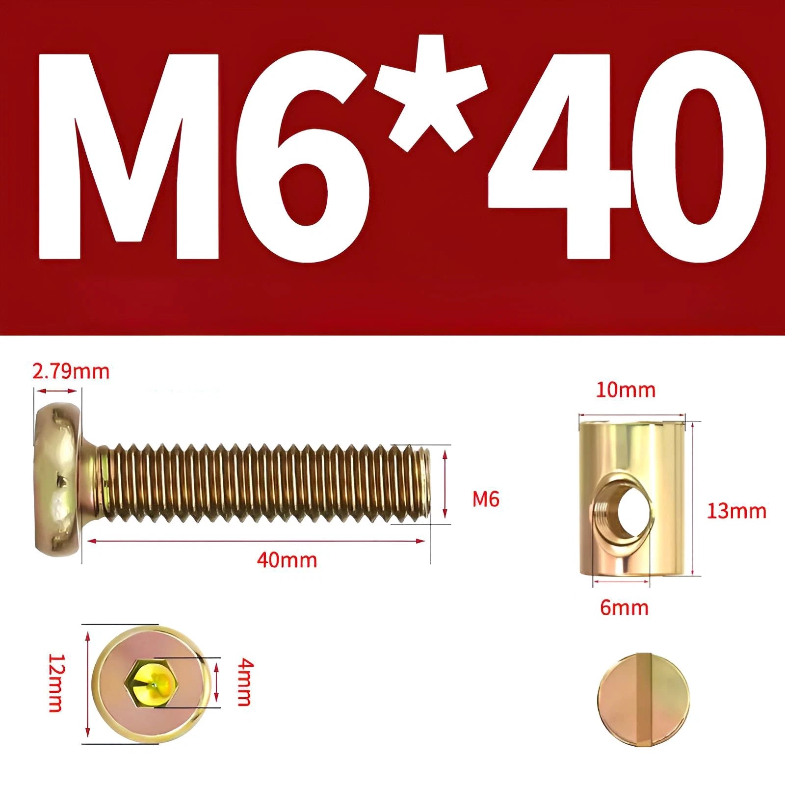 M6 M8 Galvanised Furniture Connecting Bolts with Barrel Nuts | Slotted & Phillips | 8mm–120mm