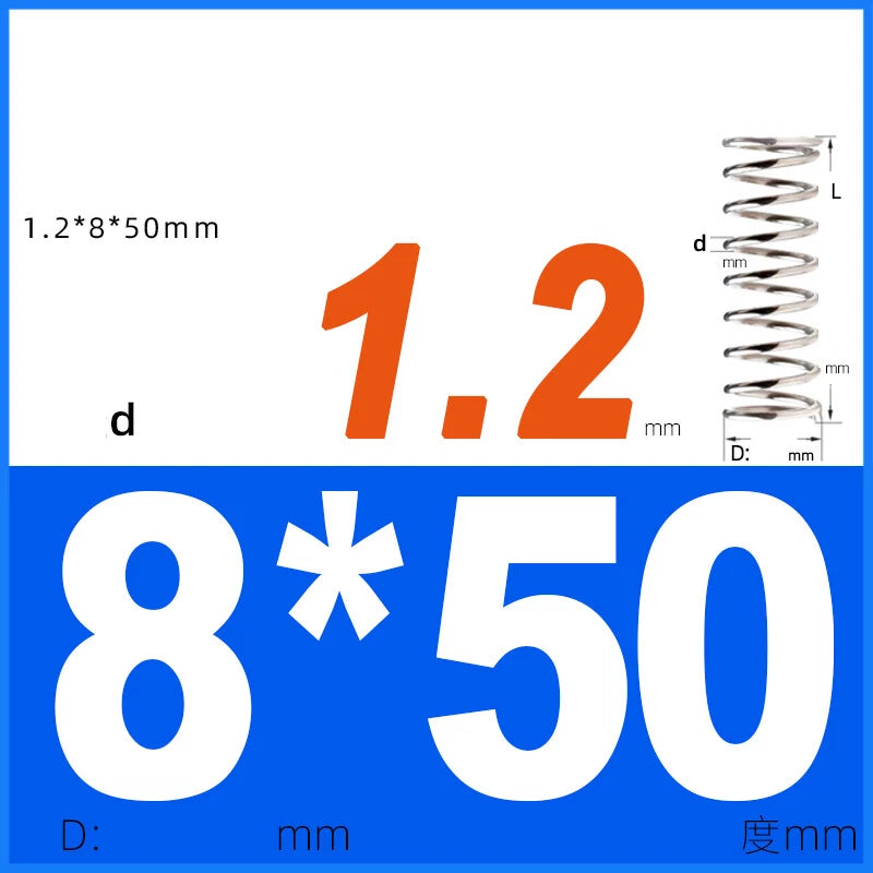 Compression Spring 1.2mm Wire Dia 8mm - 13mm OD Small Pressure Springs