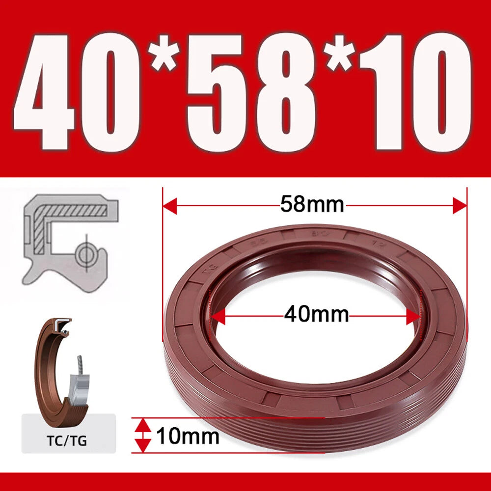 TC/TG Dual Lip FKM Oil Seal — Metric Rotary Shaft Sealing Ring, ID 25–50mm
