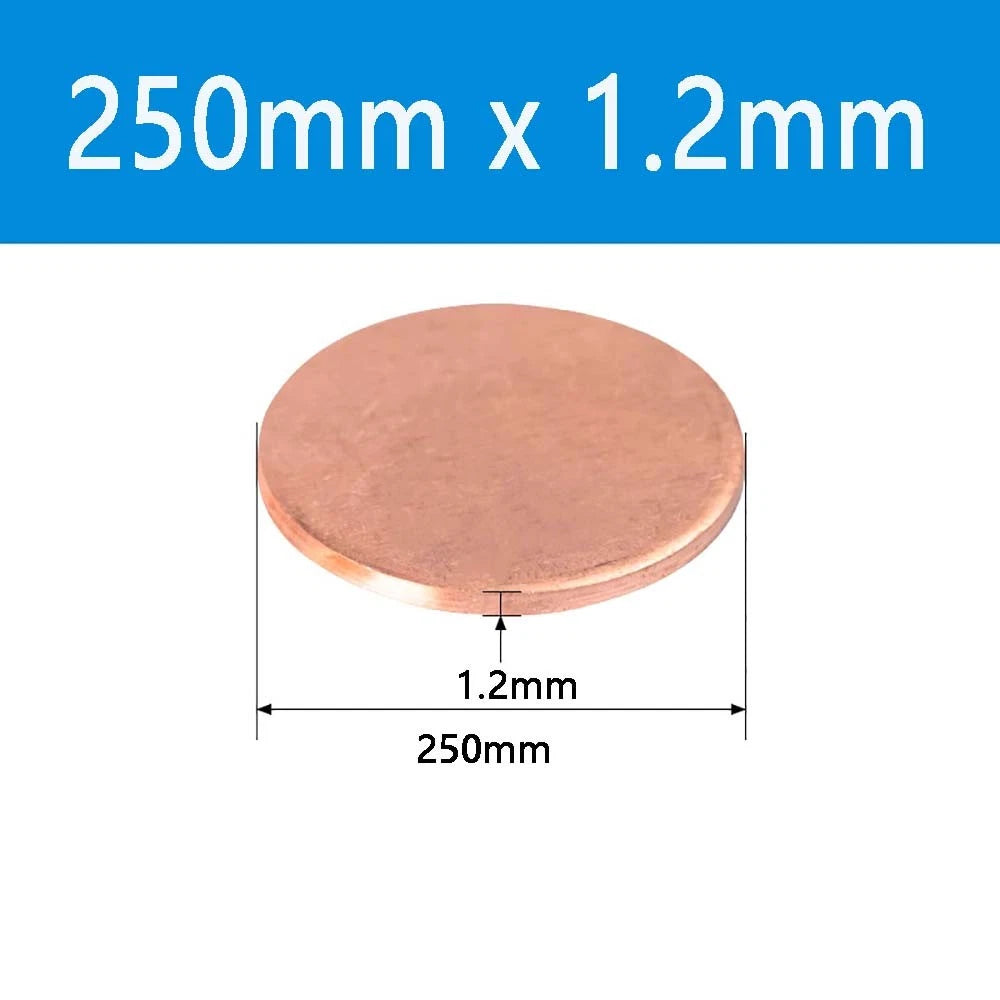 T2 Solid Pure Round Copper Sheet Flat Round Copper Disc Blank Round Metal Sheet