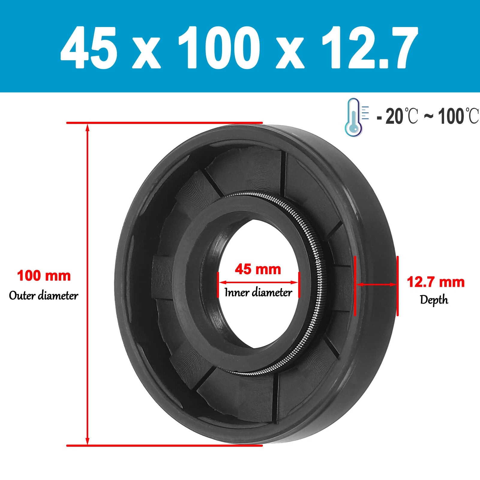 OIL SEAL - Metric R23 TC Lip Arrangement Rotary Shaft Seal - 45mm 46mm 47mm ID