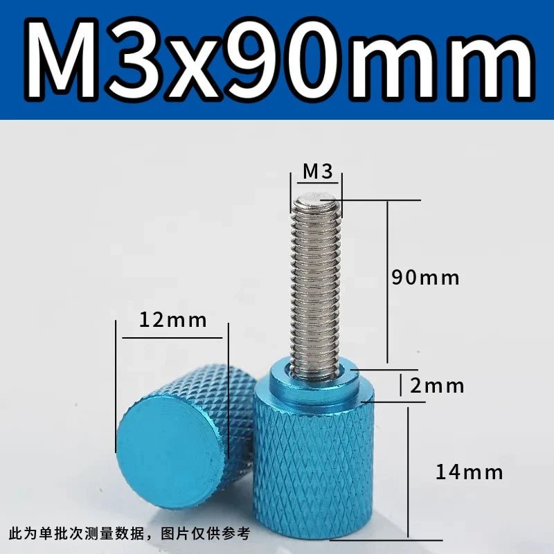 M3 Knurled Thumb Screws – Colored Anodized Aluminum, 6mm to 100mm, 10 Colors - HomeDIYer