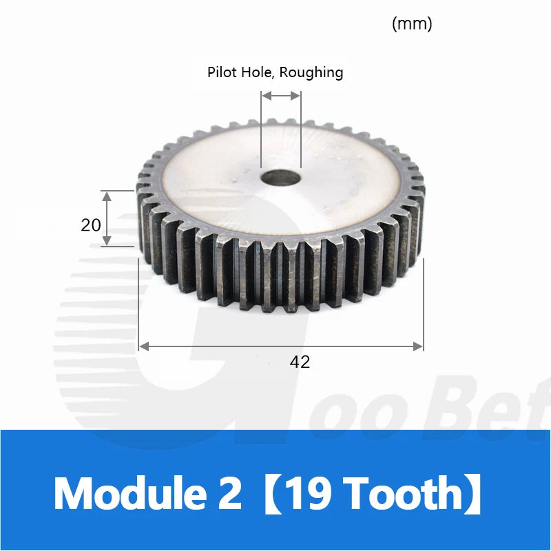 Mod 1 1.5 2 2.5 3 4 5 Spur Gear C45 Steel 12 Tooth - 160 Tooth Motor Pinion Flat