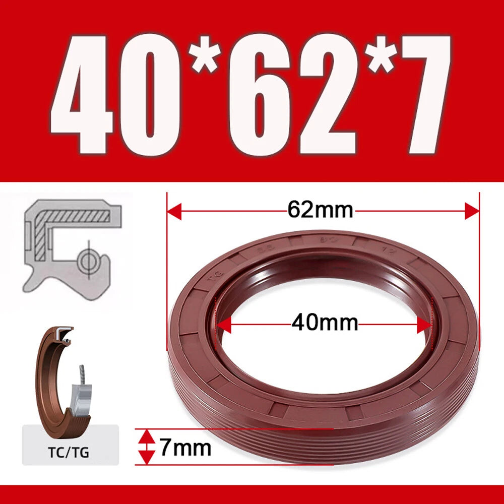 TC/TG Dual Lip FKM Oil Seal — Metric Rotary Shaft Sealing Ring, ID 25–50mm