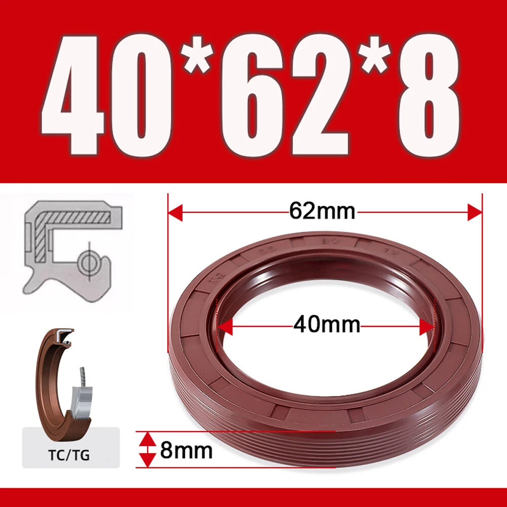 TC/TG Dual Lip FKM Oil Seal — Metric Rotary Shaft Sealing Ring, ID 25–50mm