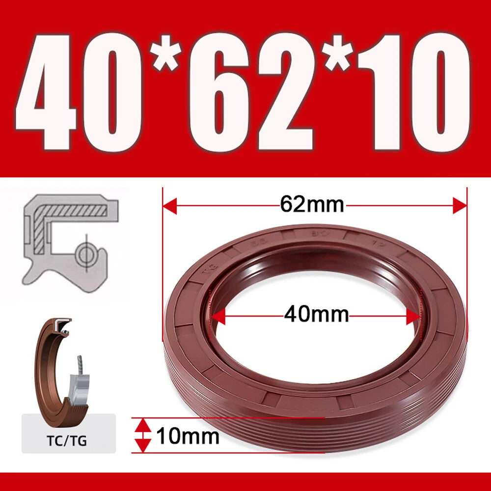 TC/TG Dual Lip FKM Oil Seal — Metric Rotary Shaft Sealing Ring, ID 25–50mm