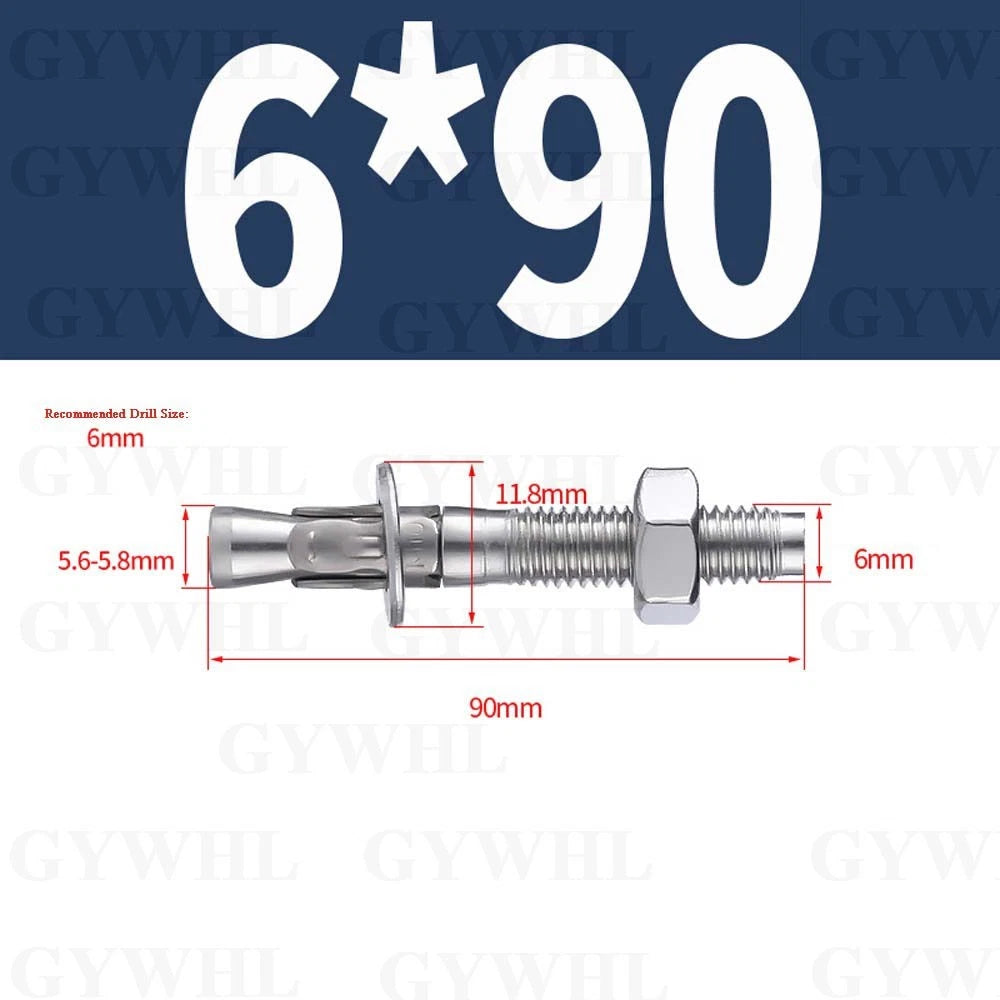 Hex Head Expansion Anchor Bolts — M6 to M20, Stainless Steel A2 & Zinc Plated, Extra Long