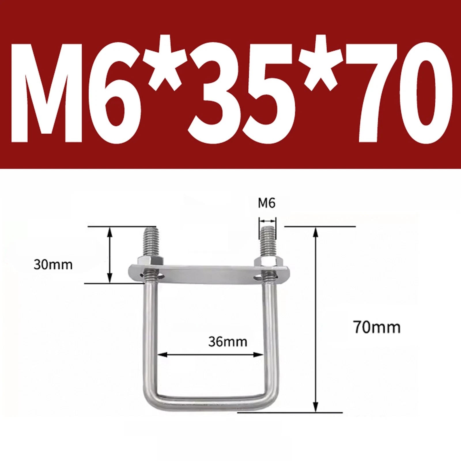 M6 M8 M10 M12 U Bolt Plates & Nuts Standard U-Bolts Stainless Steel 304 Trailer