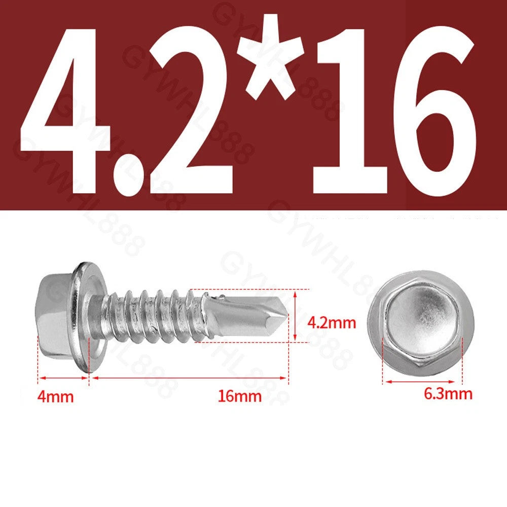 410 & A2 Stainless Hex Head Self‑Drilling Tek Screws – for Metal Roofing & Sheeting