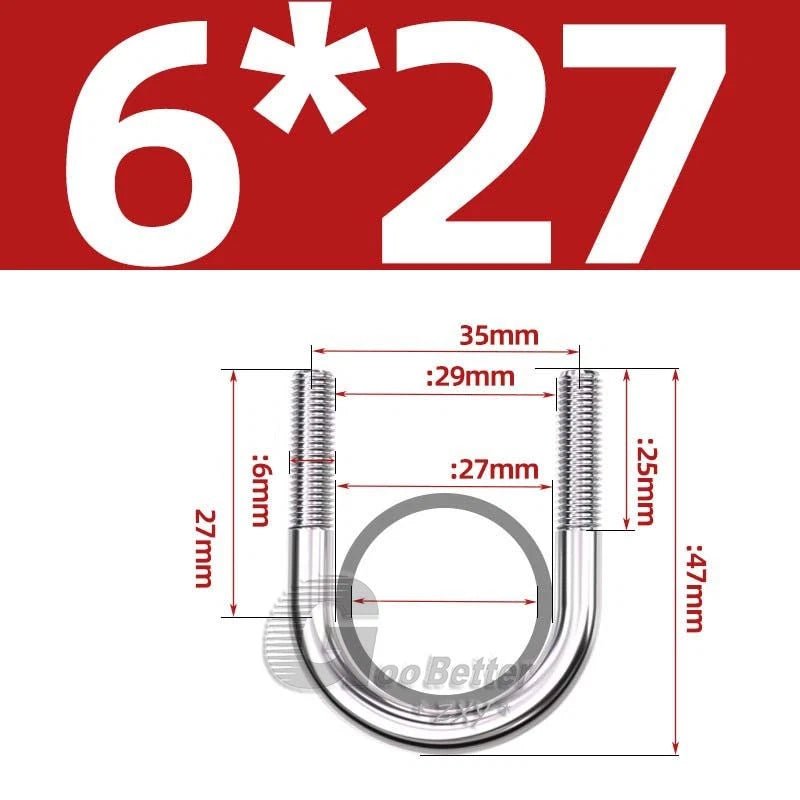 Square U - Bolts Stainless Steel — M6 to M24 | 304 A2 & 316 A4 Marine Grade - HomeDIYer