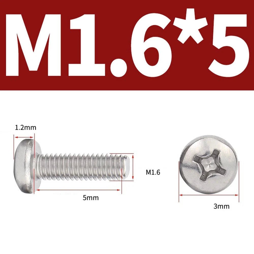 Phillips Pan Head Machine Screws — A4 Marine Grade Stainless Steel, DIN 7985 (M1.6–M10) - HomeDIYer