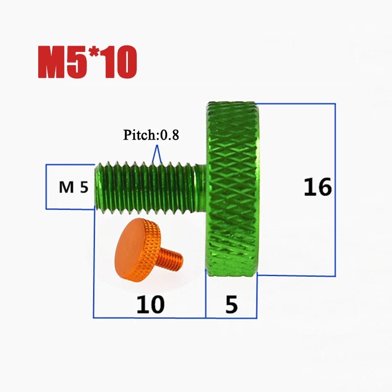 M2–M5 Aluminum Alloy Knurled Thumb Screws | Hand - Tightenable Knob Bolts | 4–15mm - HomeDIYer