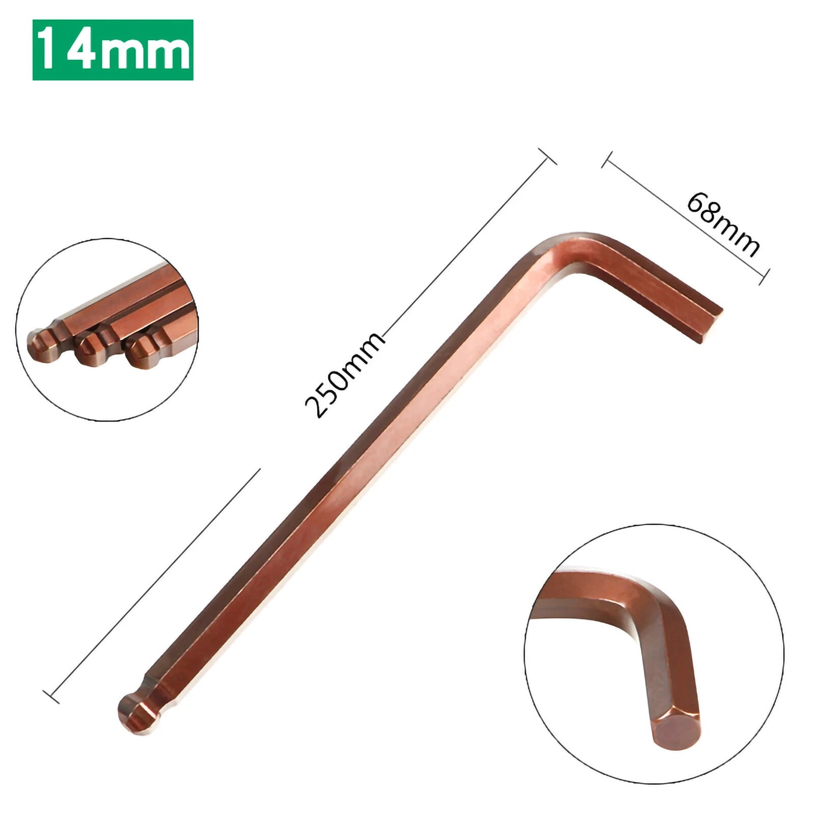 Allen Ball End Hex Key Wrench 1.5mm 2mm 2.5mm 3mm 4mm 5mm 6mm 8mm 10mm 12mm 14mm