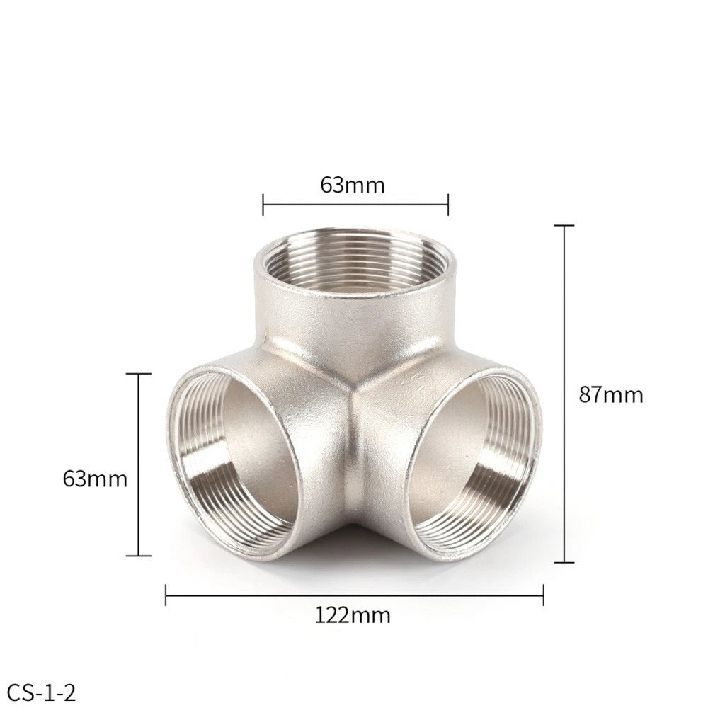 BSP Female 3-Way Tee Pipe Fitting – Stainless Steel 90° Corner Elbow