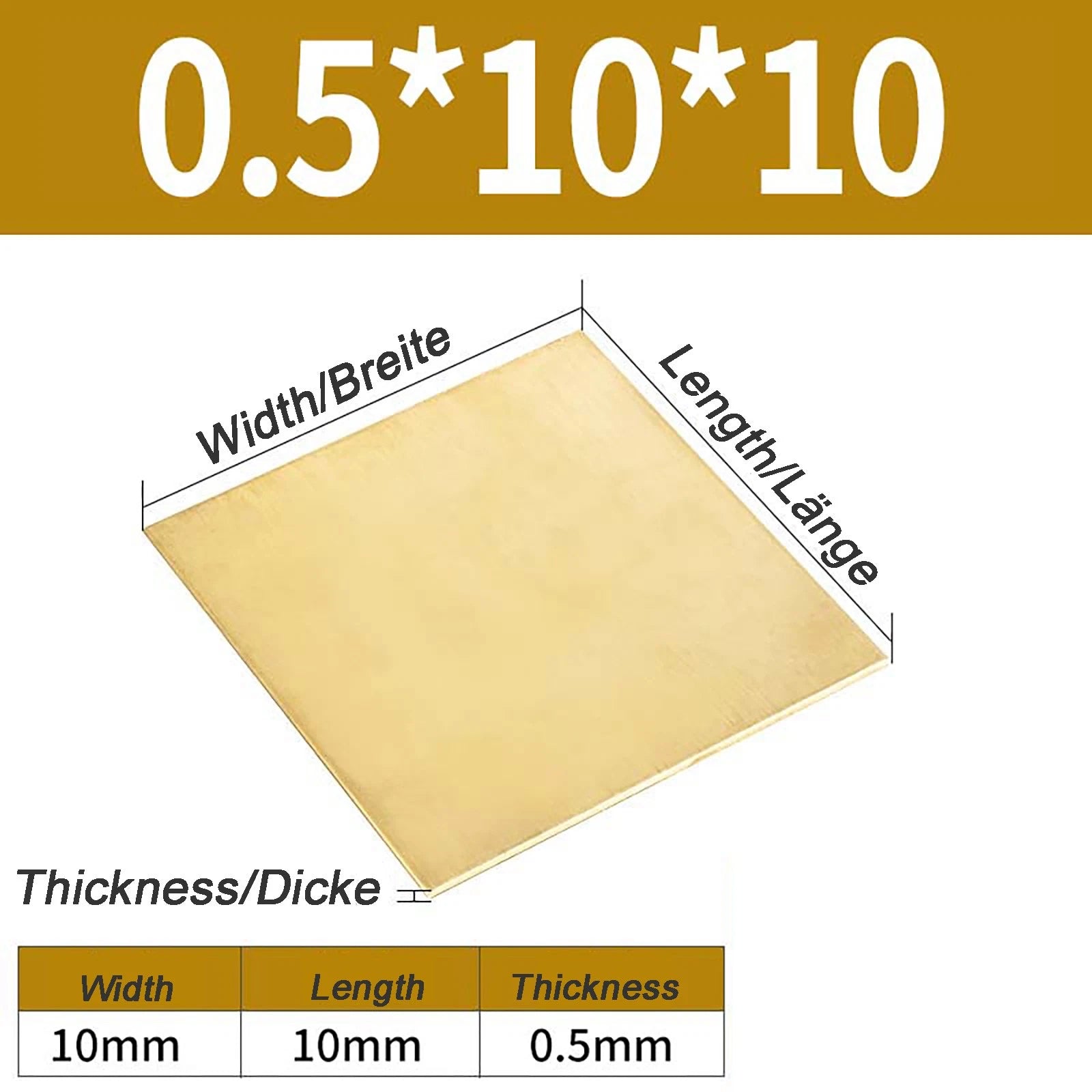 Natural Brass Sheet Metal guillotine cut - 0.3mm - 3.0mm - Multiple Sizes