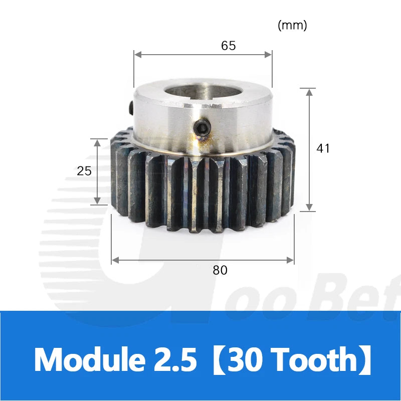 Mod 2.5 Spur Gear Steel Hardened with Hub 15-40 Tooth Motor Pinion 12-40mm Bore