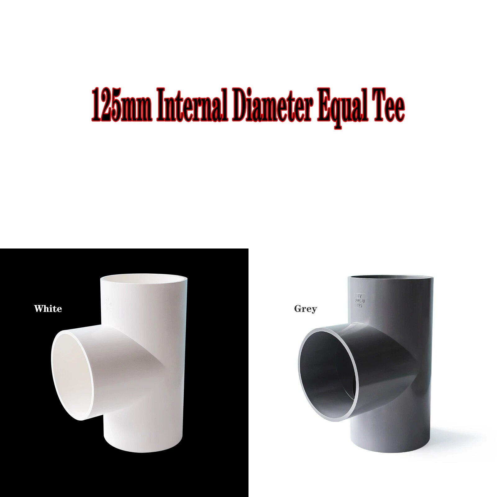 PVC Pipe Fittings Tee Socket ID 16mm - 200mm T Type Solvent Weld 3-Way