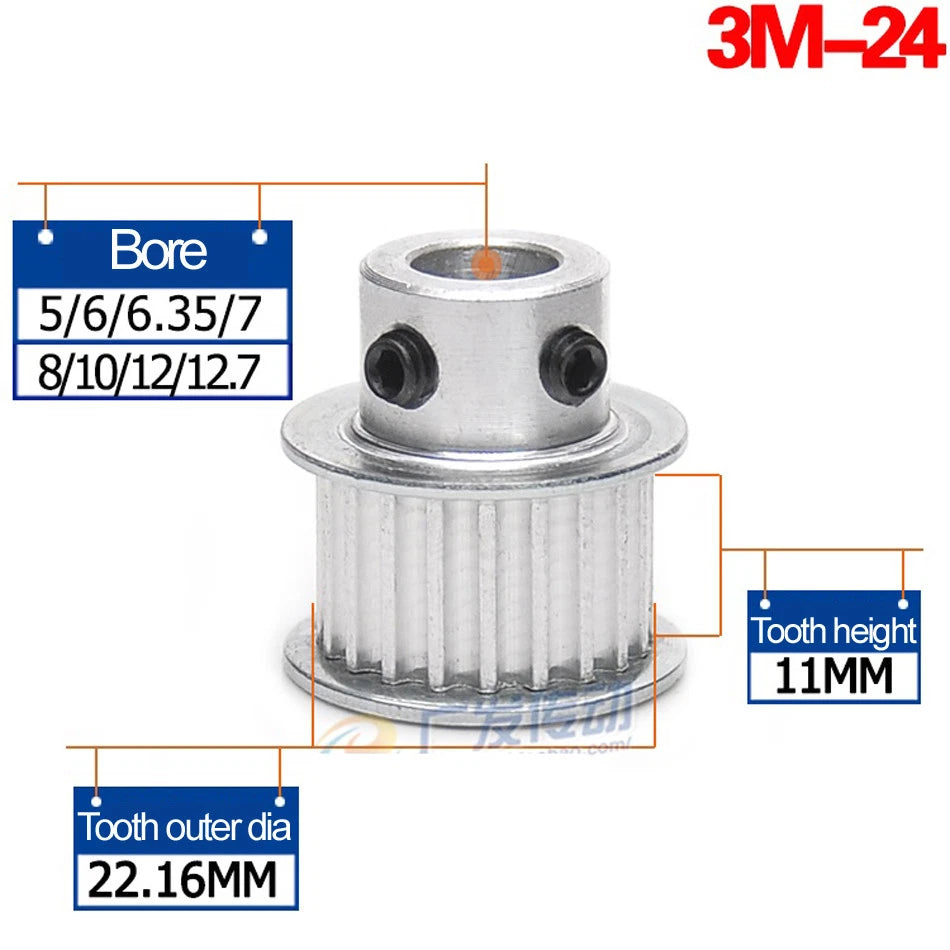 Timing Belt Pulley 3M 15T-60T Synchronous Wheel Selectable Bore For 3D Printer