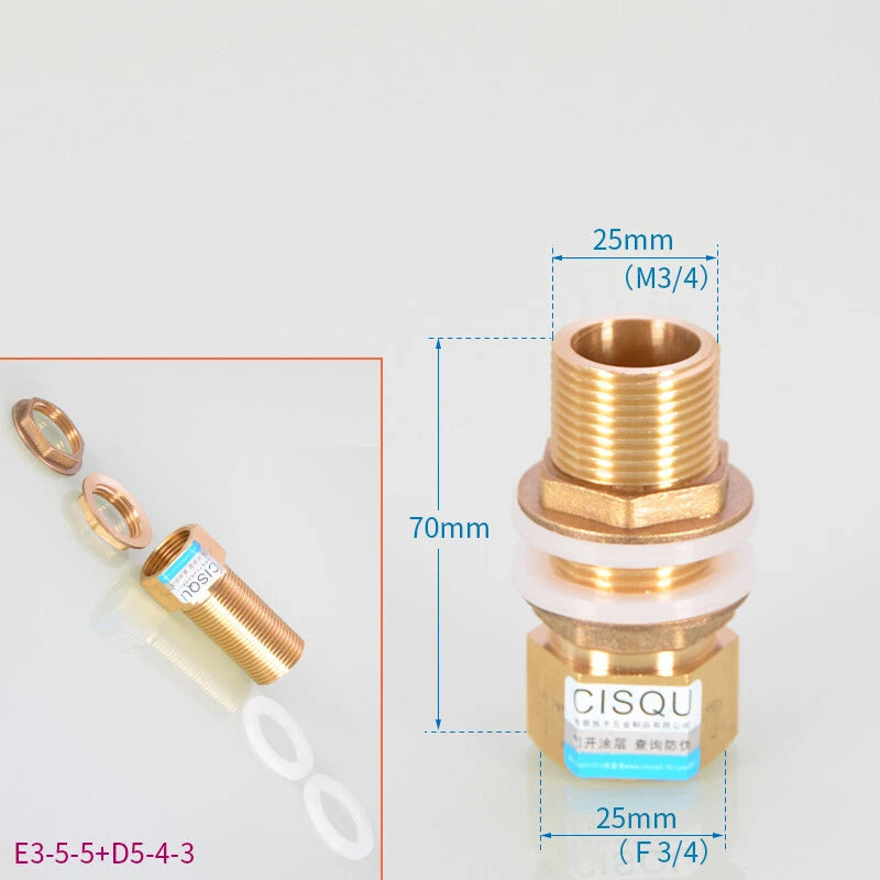 Brass Bulkhead Fitting — Tank Outlet Connector for Water Butts & Barrels | 1/2", 3/4", 1"