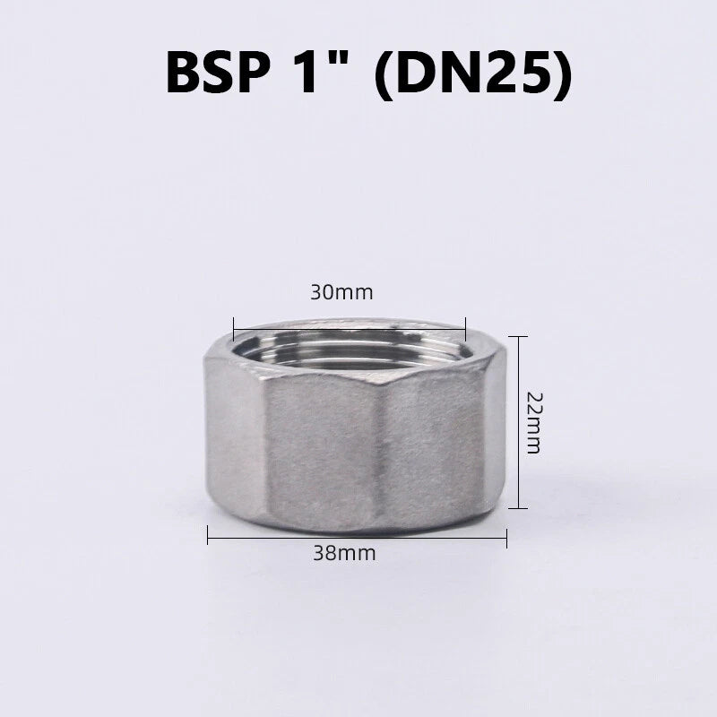 304 Stainless Steel BSP Hex End Cap Female Thread Pipe Fitting 150LB