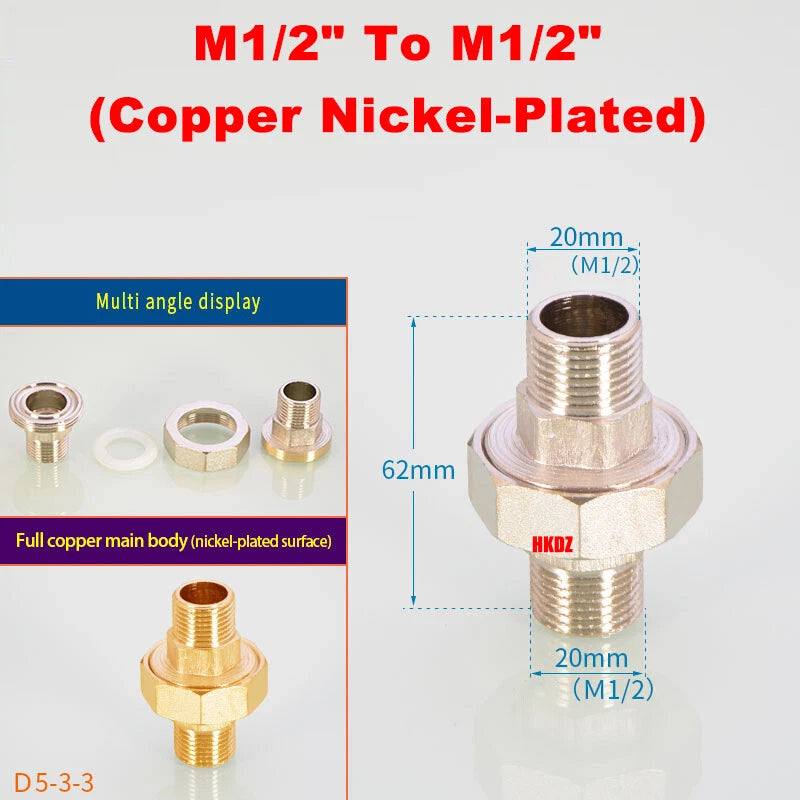 BSP Brass Pipe Fittings — Male Female Threaded Reducing Adapter | Copper & Nickel-Plated